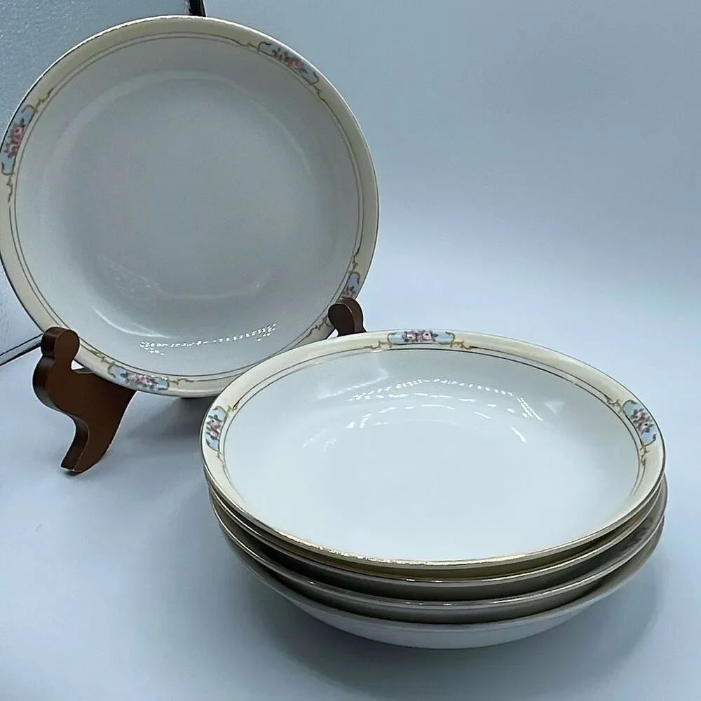 Vintage Noritake “The Celtic” porcelain lot of 5 soup bowls.